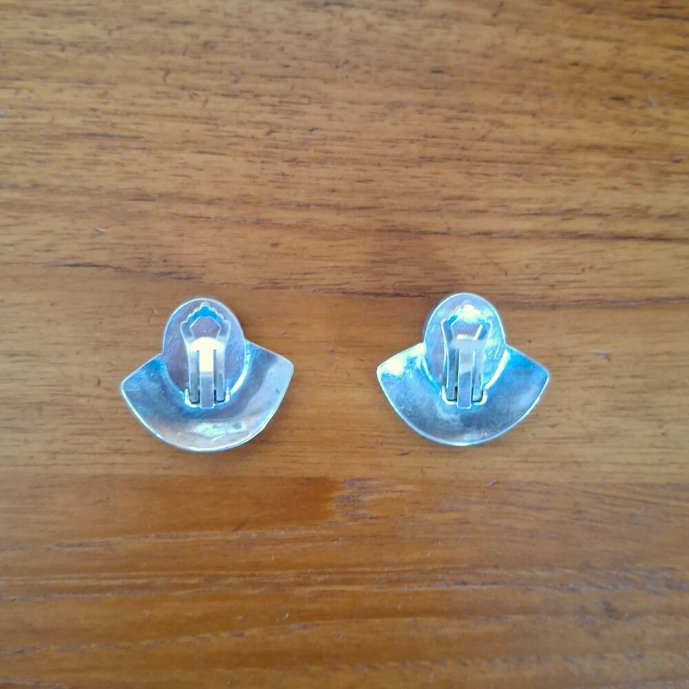 Vintage Sterling Southwestern Lapis Lazuli Earrings - Picture 4 of 4